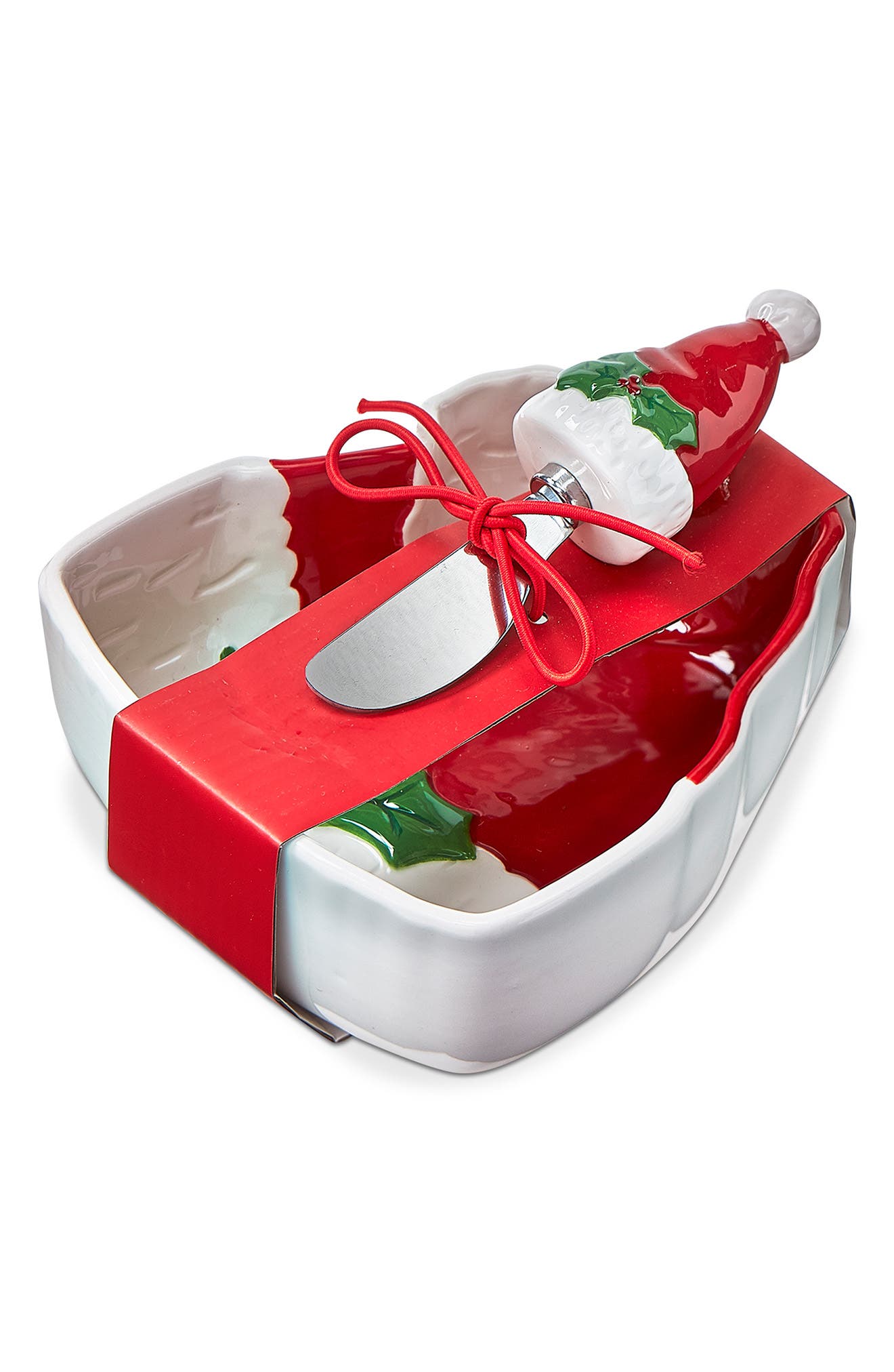 tag Santa Hat Bowl & Spreader Set in Red Multi 