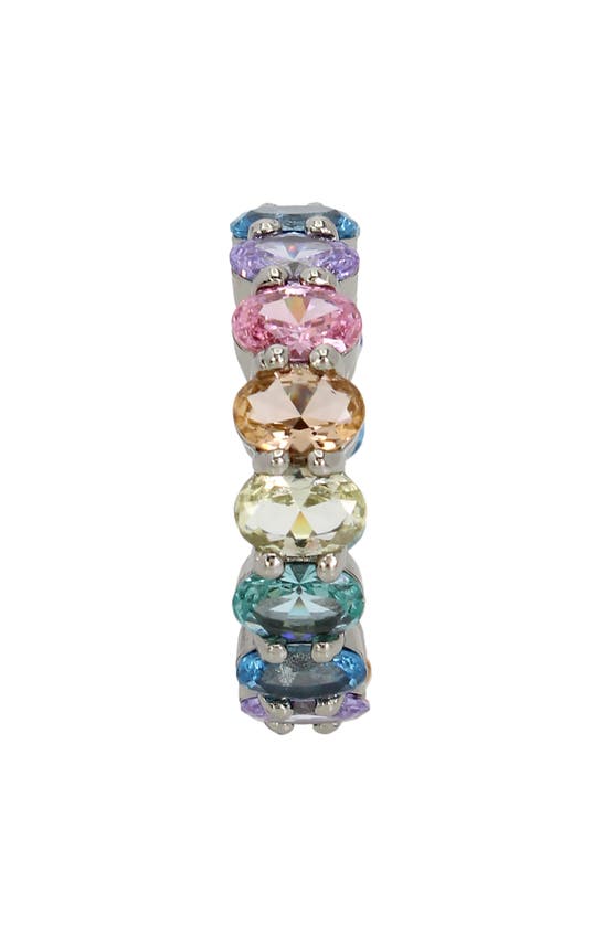 Shop Kurt Geiger Rainbow Cubic Zirconia Eternity Ring In Multi