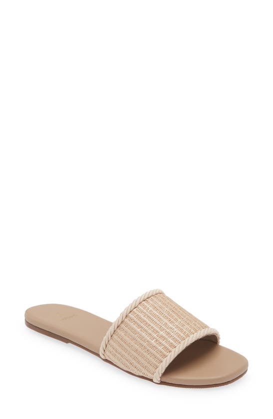 Kaanas Azurita Basketweave Slide Sandal In Blush