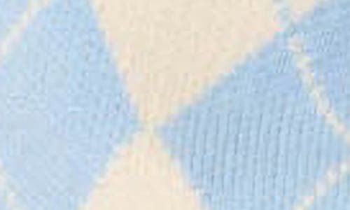 Edikted Maybelle Argyle Cardigan In Cream And Blue