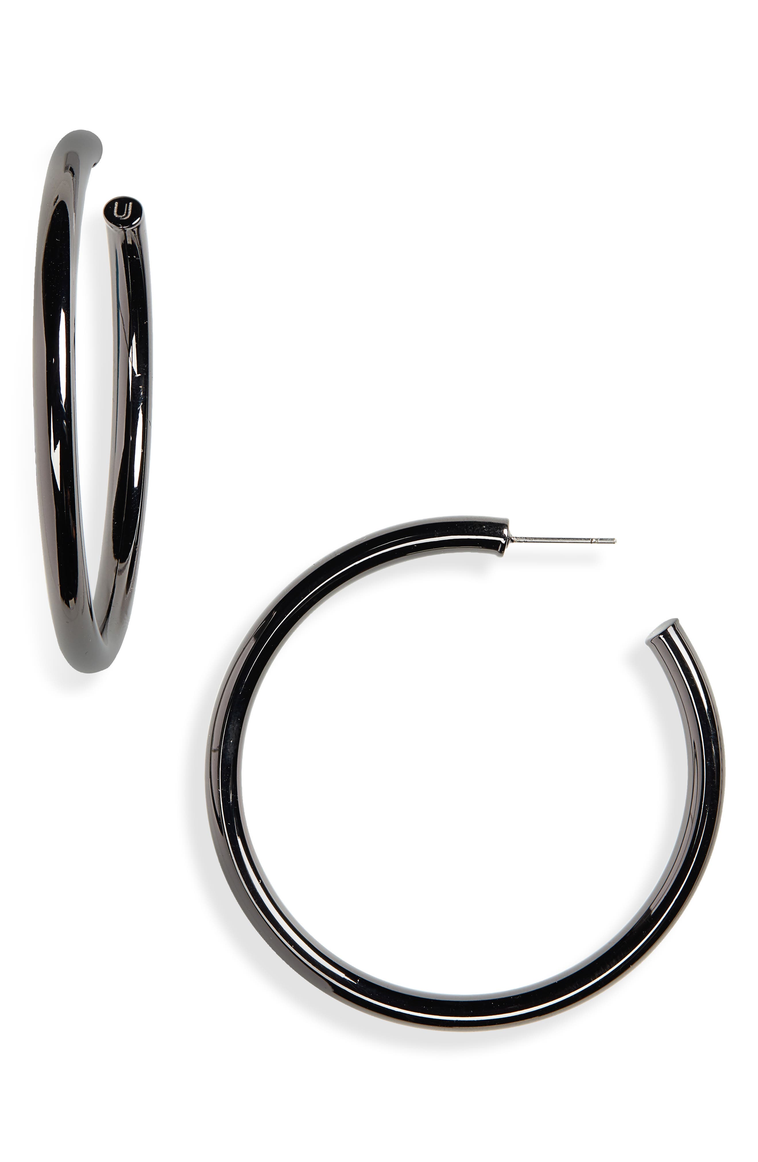 James Gunmetal Hoop Earrings Nordstrom
