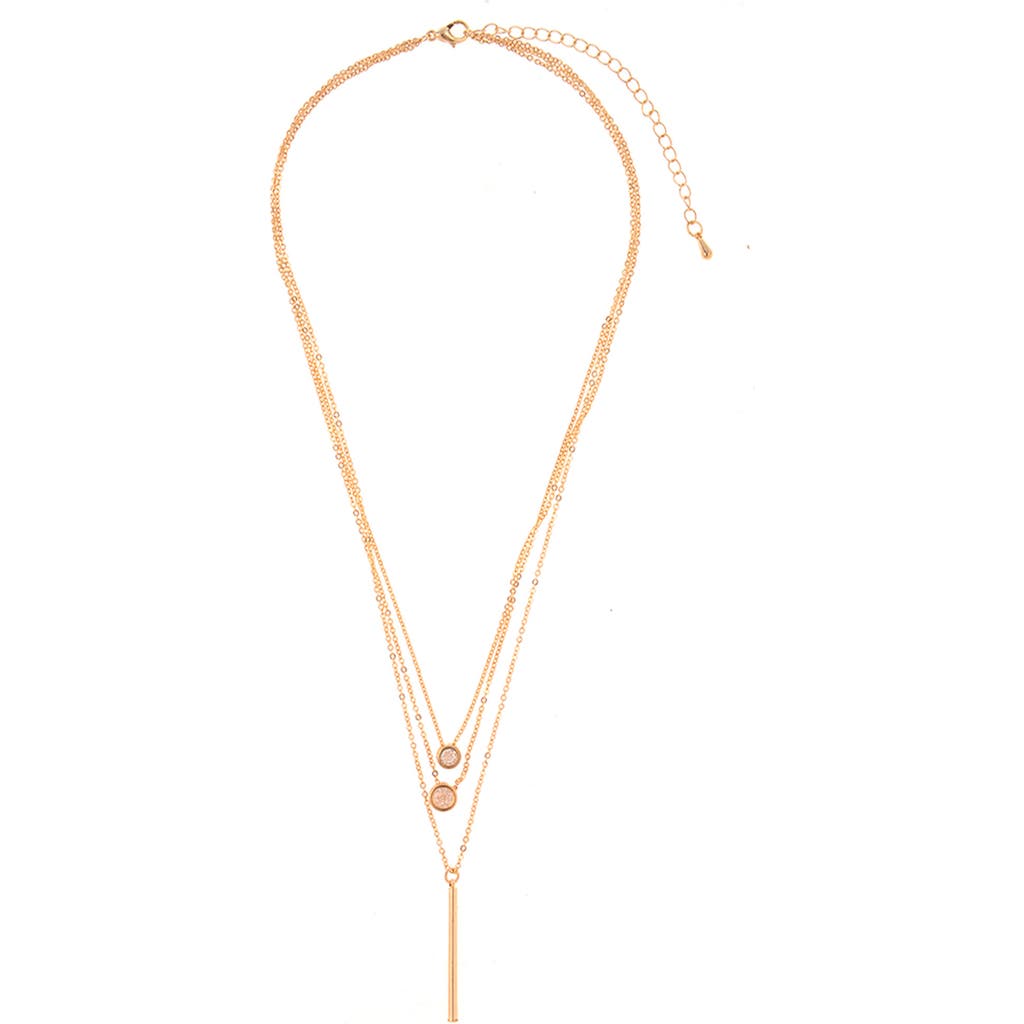 Zaxie By Stefanie Taylor Three Row Pendant Necklace In Gold