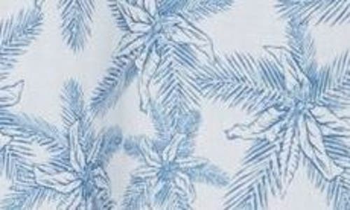 Rodd & Gunn Short Sleeve Linen & Cotton Blend Button-up Shirt In Blue/snow