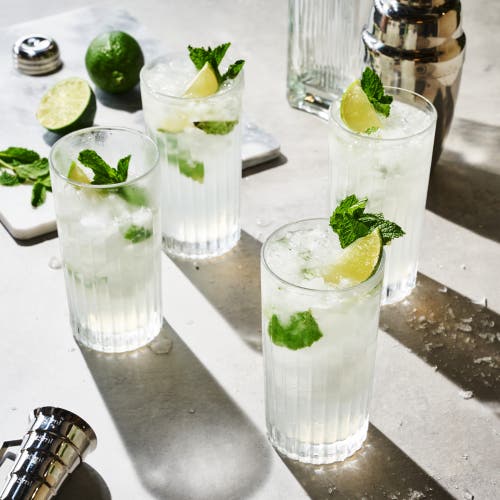 Viski Reserve Milo Crystal Highball Glasses Set Of 4 In Clear