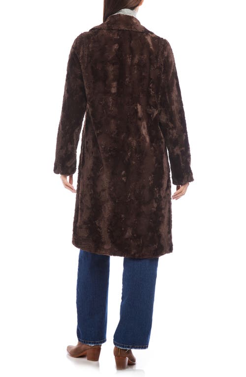 Shop Karen Kane Faux Fur Coat In Brown