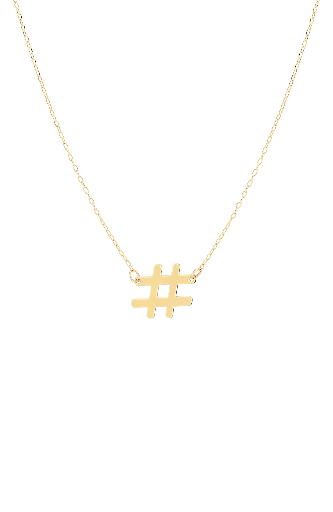 Karat Rush 14k Gold Hashtag Necklace In Yellow