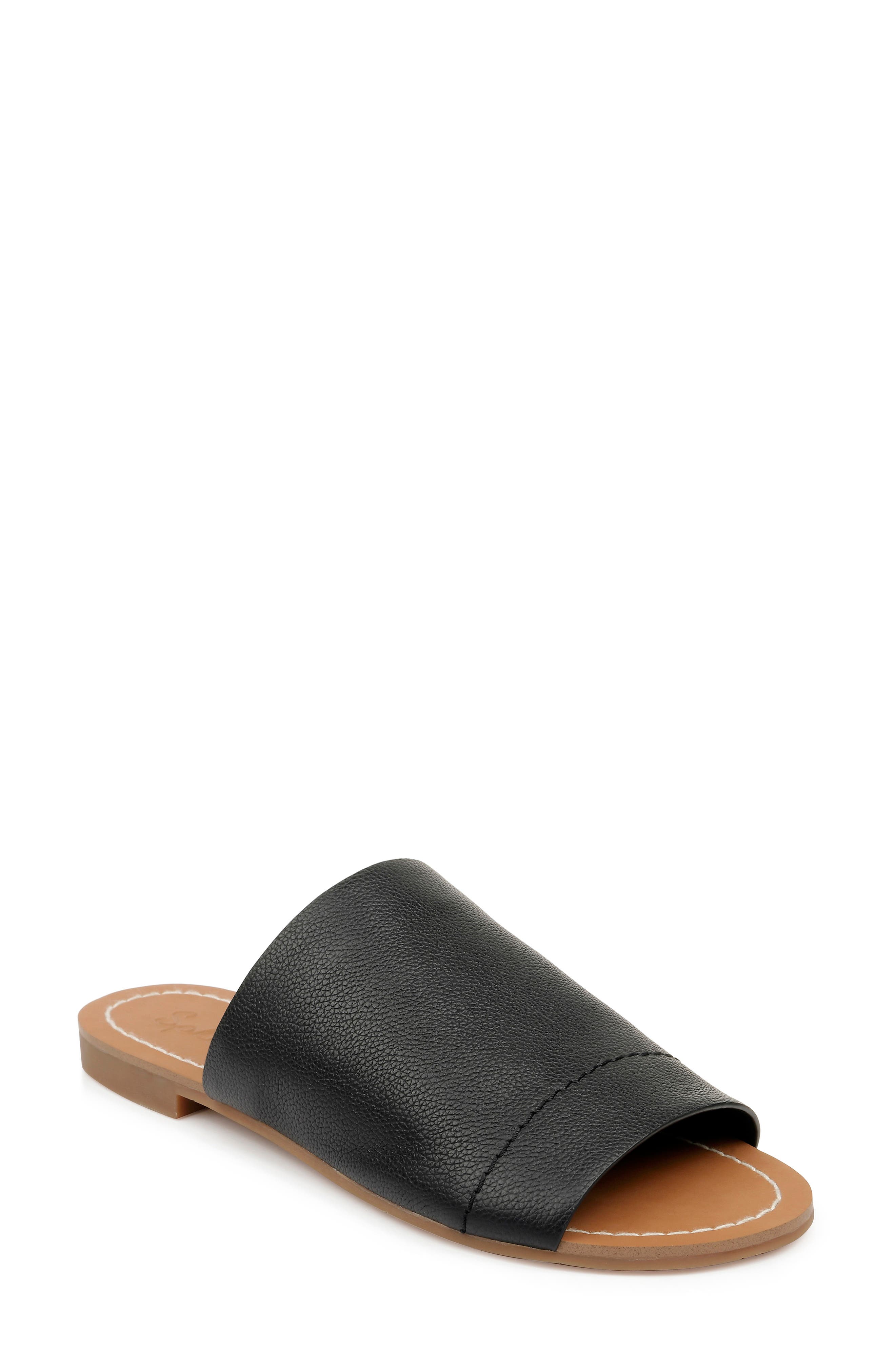 Splendid Mavis Slide Sandal In Black Leather