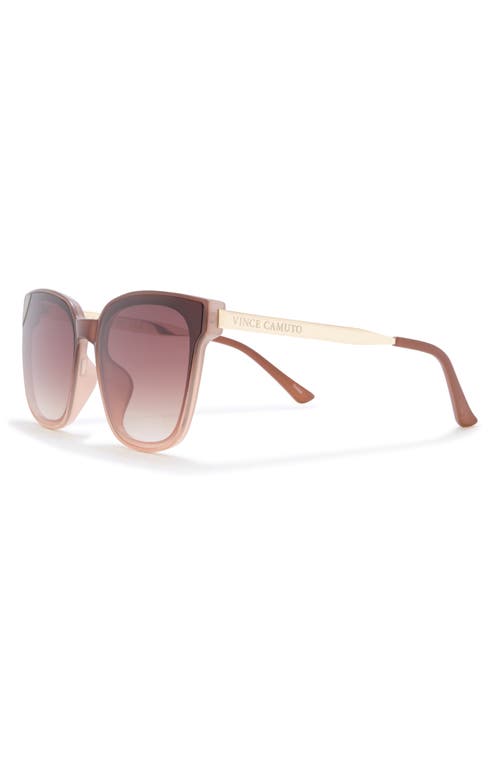 Shop Vince Camuto Two-tone Square Sunglasses In Brown/nude