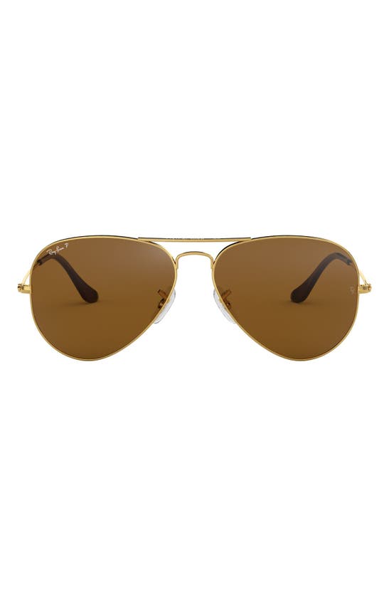Ray Ban Original 58mm Aviator Sunglasses In Brown Gradient