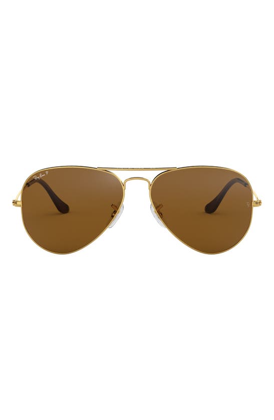 Ray Ban Original 58mm Aviator Sunglasses In Brown Gradient