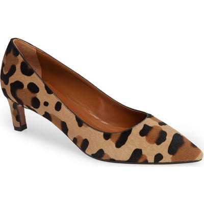 Aquatalia Marianna Genuine Calf Hair Kitten Heel Pump- Brown
