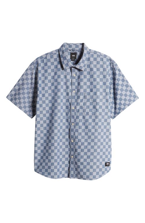 VANS VANS WADE CHECKERBOARD SHORT SLEEVE BUTTON-UP SHIRT 