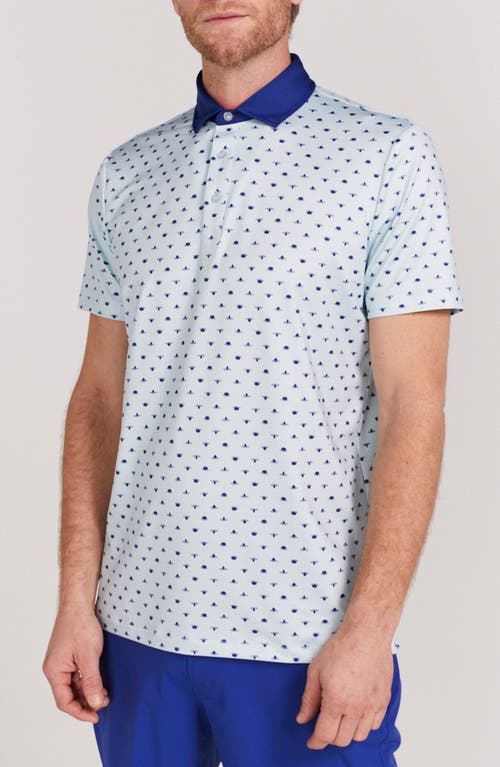 Ryder Lotus Print Polo in Breeze