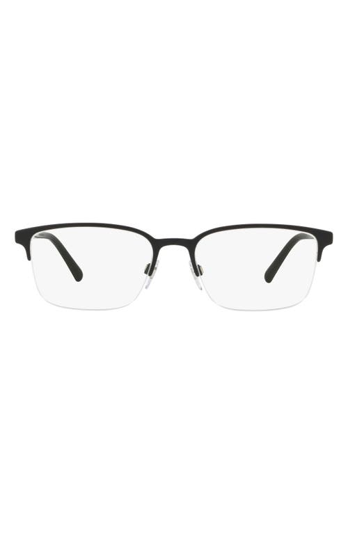 burberry 54mm Semi Rimless Optical Glasses in Black Rubber at Nordstrom
