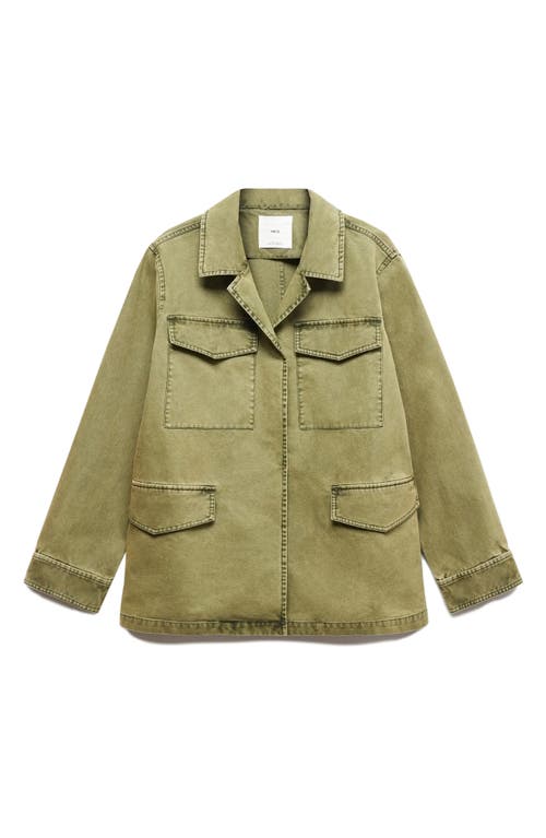 Mango Caracas Overshirt In Khaki Green