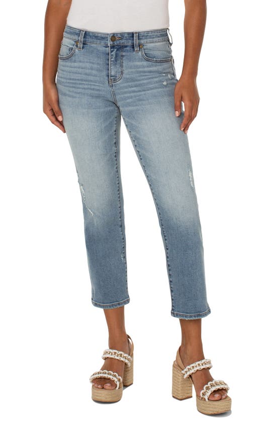 Liverpool Los Angeles Kennedy Distressed Crop Straight Leg Jeans In Lexington