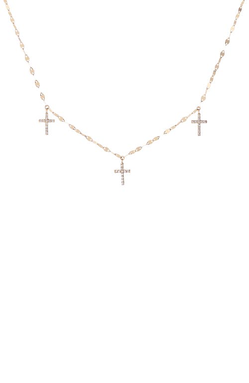 LANA LANA TRIPLE DIAMOND CROSS CHARM NECKLACE