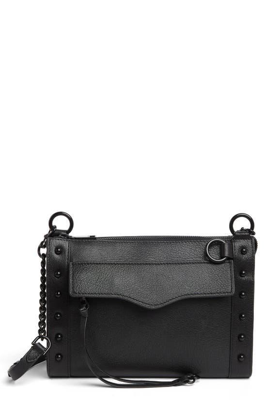 Rebecca Minkoff Mab Studded Leather Crossbody Bag In Black