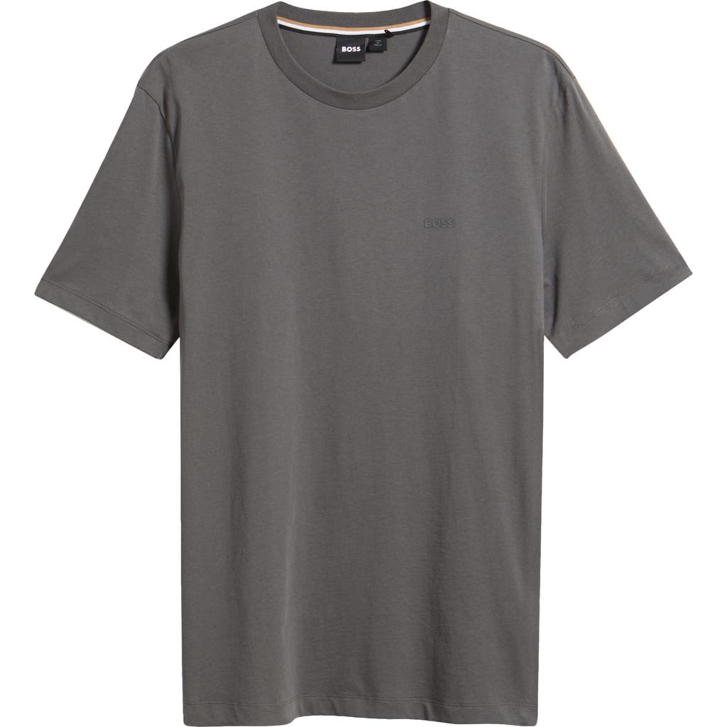 Shop Hugo Boss Boss Thompson Solid T-shirt In Medium Grey