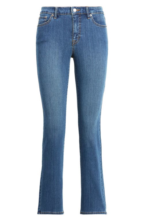 Ralph Lauren Lauren Mid Rise Straight Leg Jeans In Ocean Blue Wash Denim