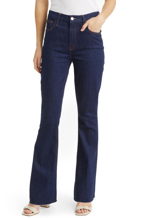 Frank & Eileen Flannigan Raw Hem High Waist Flare Jeans In Blue