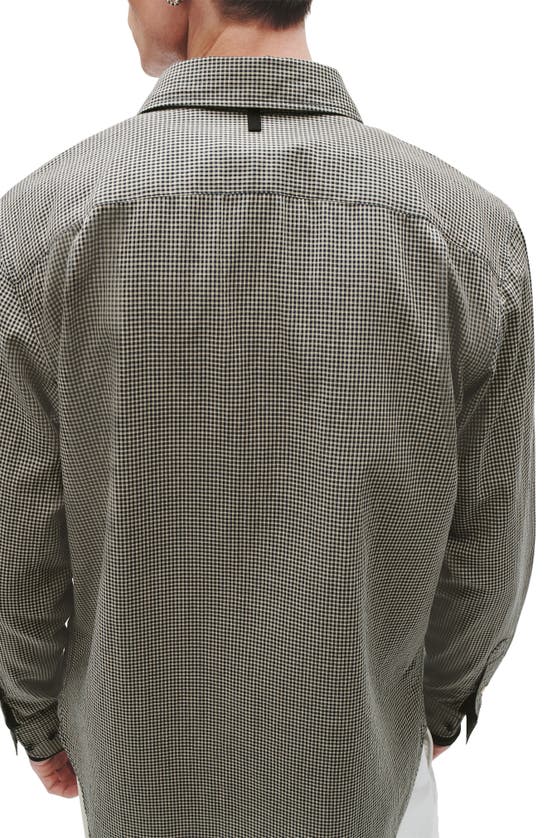 Shop Rag & Bone Gus Gingham Double Gauze Button-up Shirt In Navyging