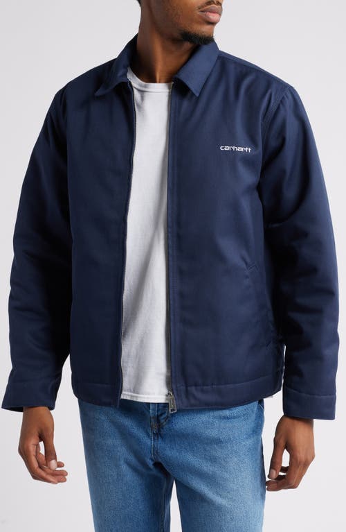 Carhartt Work In Progress Module Script Workwear Jacket in Air Force Blue /White Rigid 