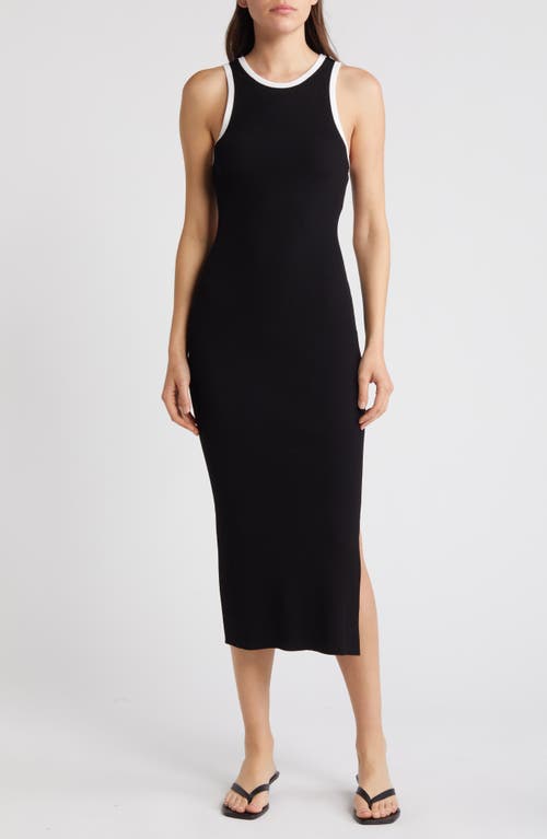 Rails Rue Contrast Trim Cutout Midi Jumper Dress In Black