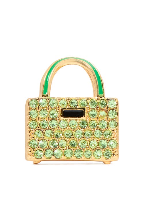 Shop Kate Spade New York Pavé Suitcase Stud Earrings In Green/gold