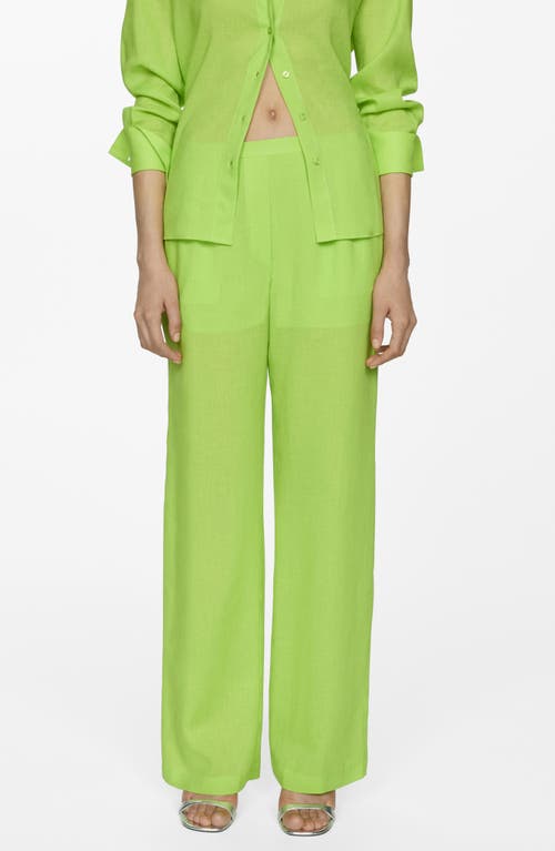 Shop Mango Straight Leg Pants In Green