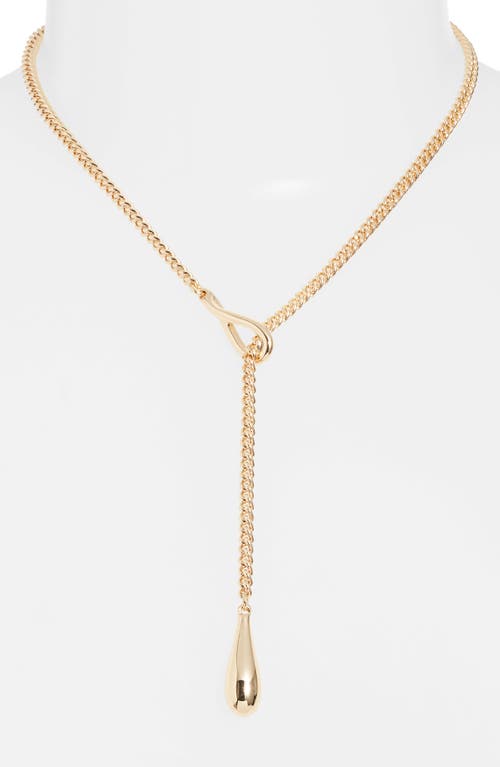 Shop Nordstrom Droplet Curb Chain Lariat Necklace In Gold