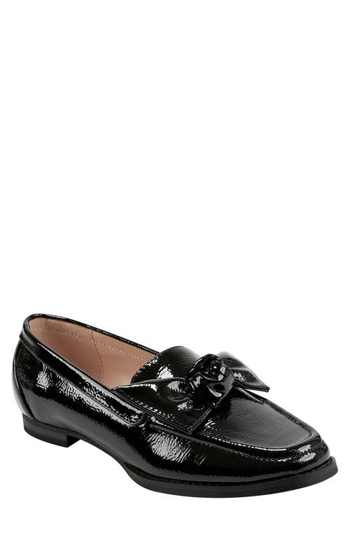 Anella Faux Leather Bow Loafer in Black