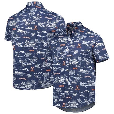 Men's Reyn Spooner Navy Chicago Cubs Cooperstown Collection Puamana Print Polo Size: Large