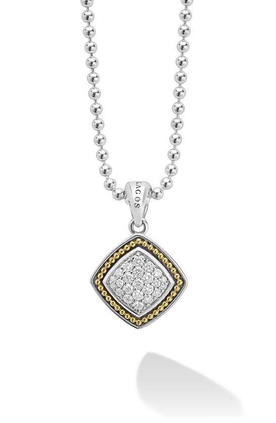 Shop Lagos Rittenhouse Diamond Pavé Pendant Necklace In Silver