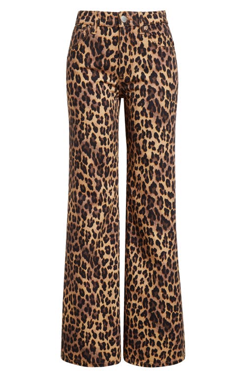 Shop Alice And Olivia Alice + Olivia Print High Waist Flare Jeans In Leopard