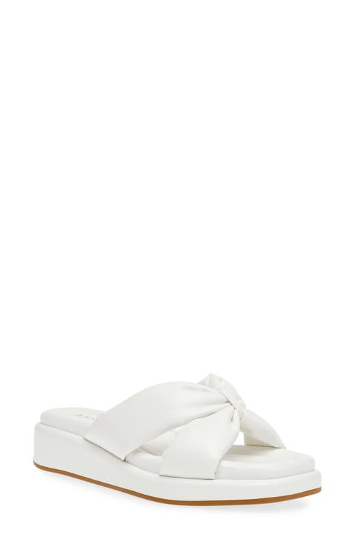 Aspire Wedge Sandal in White Smooth