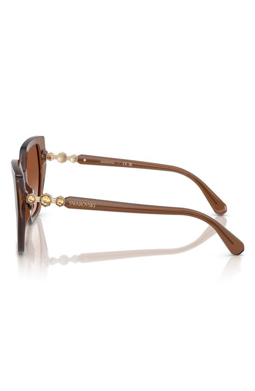 Swarovski Constella 56mm Polarized Irregular Sunglasses In Brown Gradient