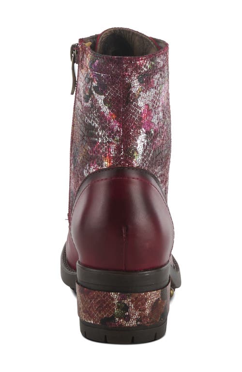 L'artiste By Spring Step Marty-met Bootie In Bordeaux Multi