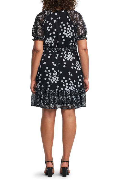 Shop Estelle Dayla Spot Faux Wrap Dress In Black/milk