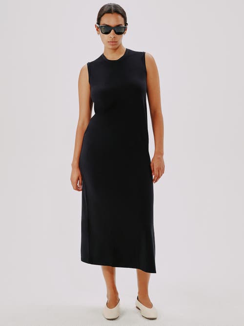 Another Tomorrow Sleeveless T-shirt Dress In Black