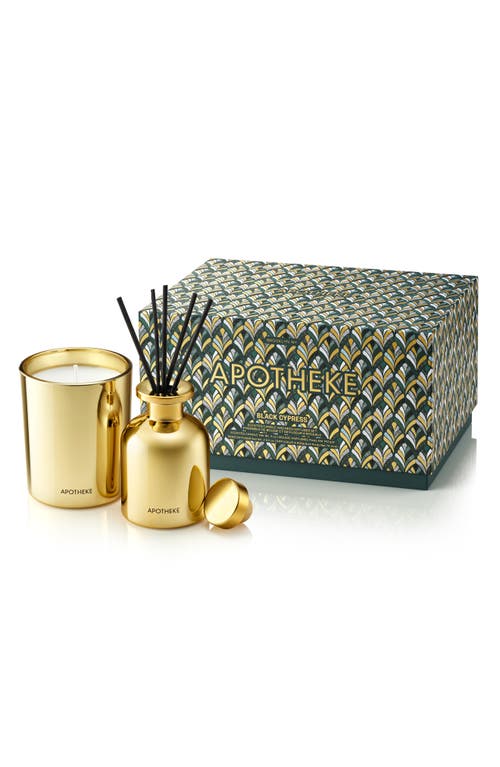 APOTHEKE Mini Candle & Mini Reed Diffuser Home Fragrance Duo in Black Cypress 