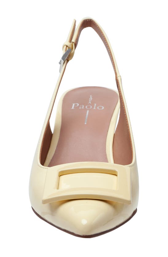 Shop Linea Paolo Vista Slingback Pointed Toe Wedge Pump In Yellow