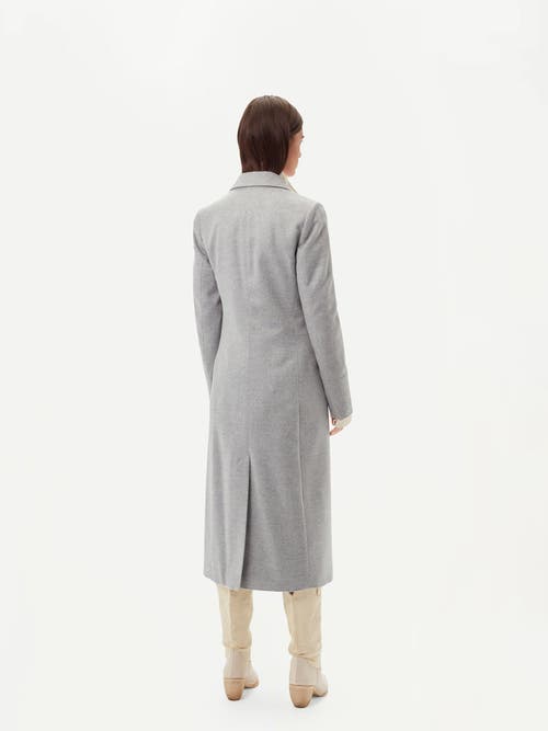 Gobi Mongolian Cashmere Cashmere Peak Lapel Long Coat In Vapor Blue