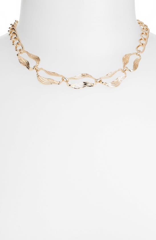 Shop Nordstrom Rack Textured Curb Link Chain Necklace In Gold