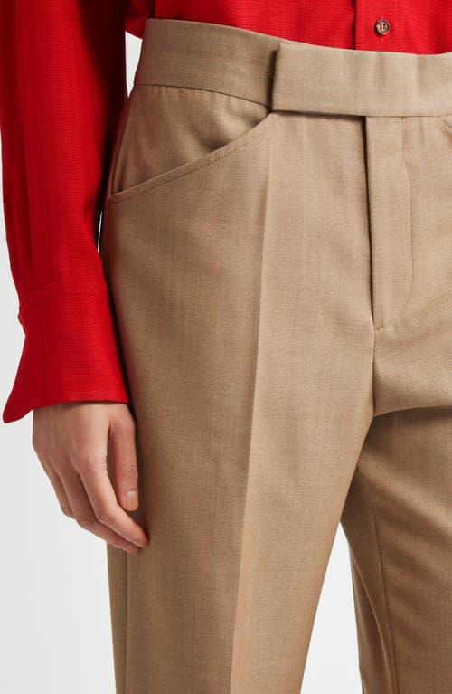 Shop Victoria Beckham '70s Ankle Flare Leg Pants In Tobacco