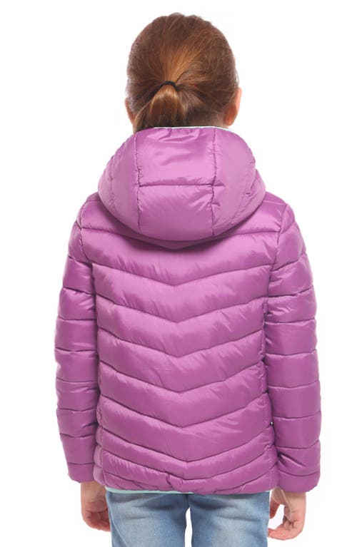 Rokka&rolla Kids' Reversible Lightweight Puffer Jacket In Mulberry