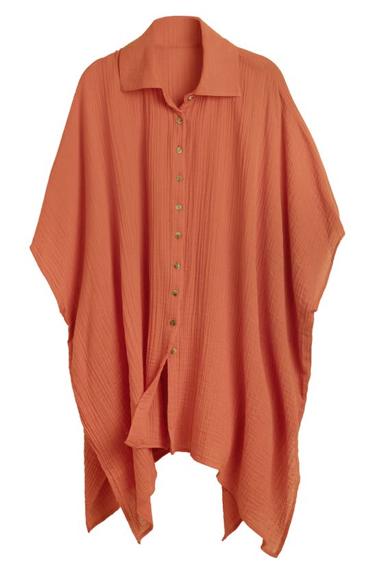 Saachi Oversize Cover-up Shirt In Red