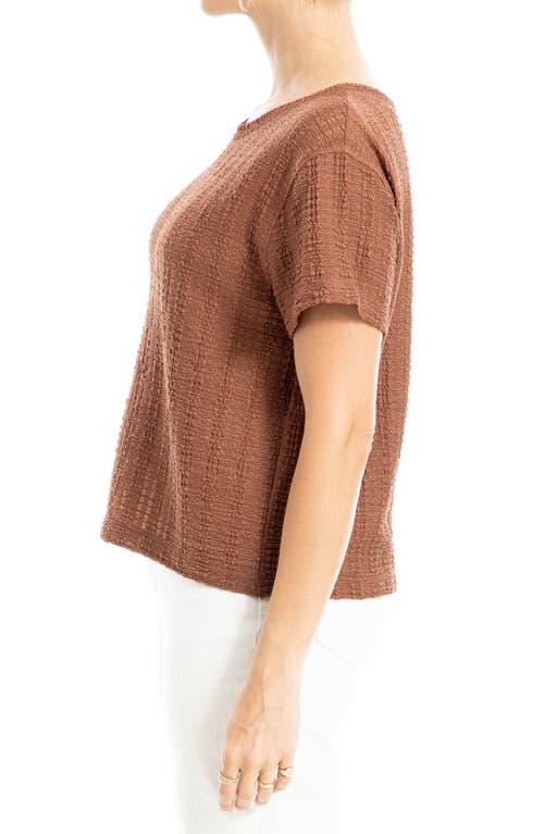 Shop Max Studio Textured Knit T-shirt In Chestnut