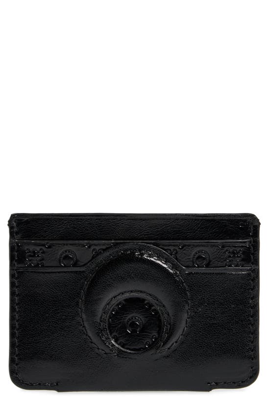 Shop Marine Serre Recycled Leather Card Case In Black