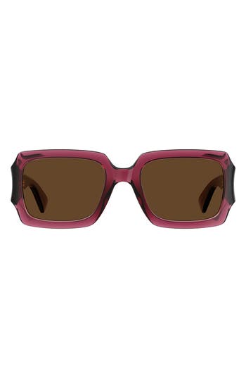 Moschino 53mm Rectangular Sunglasses In Pink